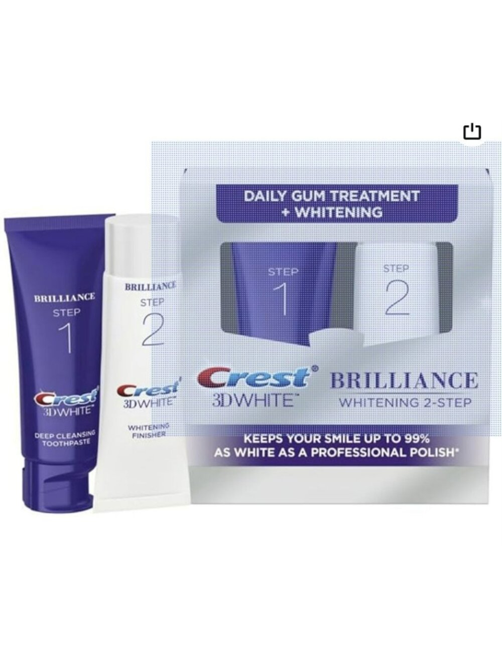 New Crest 3D White Brilliance Whitening 2-Step System